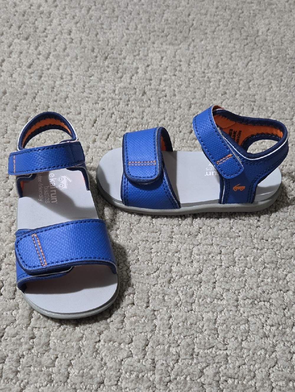 Size 7 See Kai Run Kids Blue And Orange Velcro Sandals